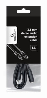 Gembird Cable Jack A Jack 3.5mm (Alargo) M/H 1.50m  Negro