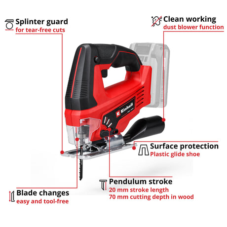 EAN 4006825640052 - Einhell TC-JS 18 Li power jigsaws 2700 spm 1,62 kg imagen 2