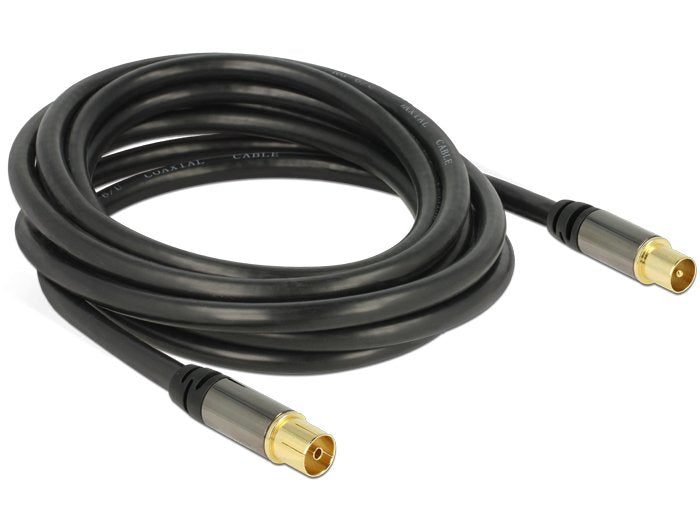 Delock Cable De Antena Iec Macho > Iec Hembra Rg-6/U 3 M Negro