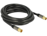 Delock Cable De Antena Iec Macho > Iec Hembra Rg-6/U 3 M Negro