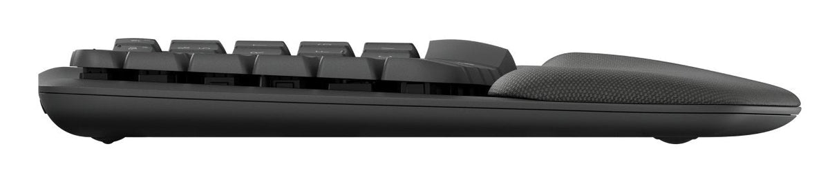 Teclado Alemán Logitech Wave Keys Oficina Rf Wireless + Bluetooth Qwertz Grafito