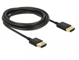 Cable Delock Hdmi Slim With Ethernet 0,25m Black 4k, 60 Hz, High Speed