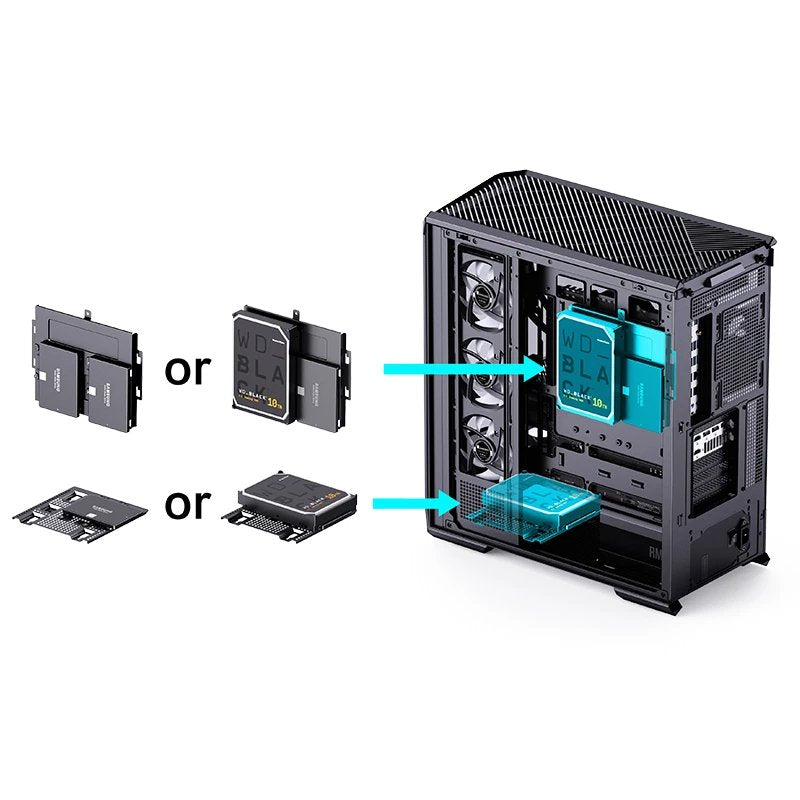 Jonsbo D400 Pc-Gehäuse, Midi Tower, Atx, Tempered Glass - Schwarz