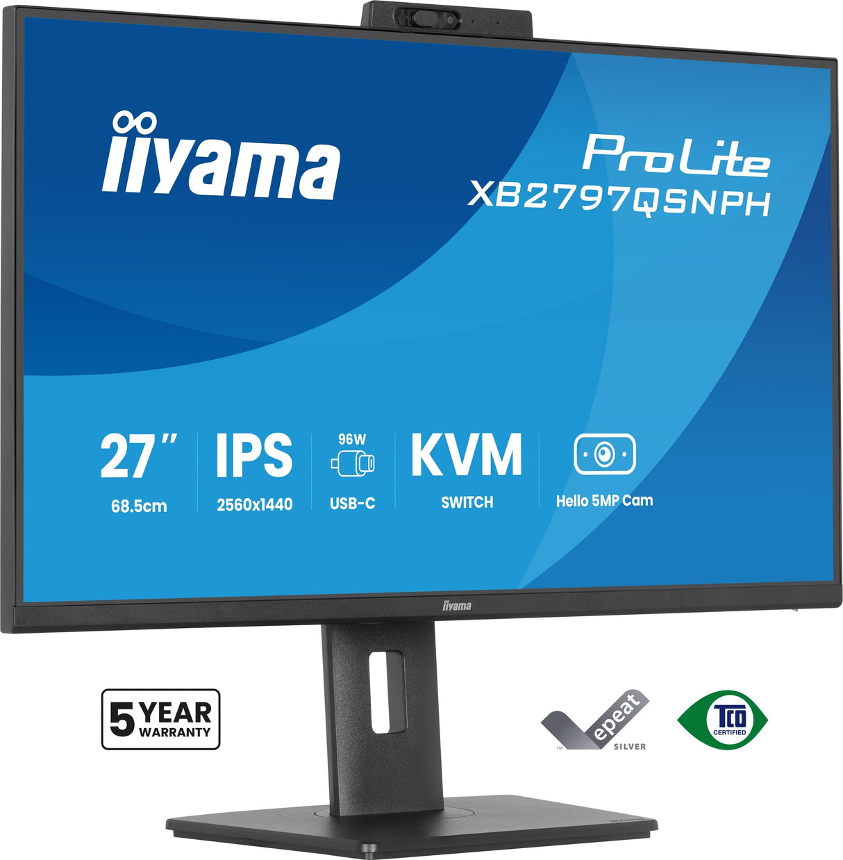 Monitor  Iiyama  27" Xb2797qsnph-W1 16:9 Hdmi+Dp+2xusb-C