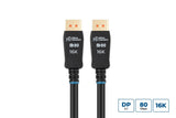 Cable 16k Displayport 2.1 80gbps  0.5m, Black