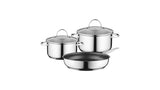 Bosch Home Pot Set Hez9se030, Para Acero Inoxidable De Inducción, 3 Partes Hez9se030