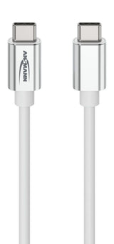 Ansmann Usb Typ-C Zu Typ-C Daten Und Ladecable (Blanco, 1,2 Meter, Laden Mit Bis Zu 60 Watt) 1700-0213