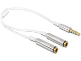 Delock Cable Audio Stereo Jack 3.5 Mm 4 Pin  2 X Stereo Jack 3.5 Mm 4 Pin 25 Cm