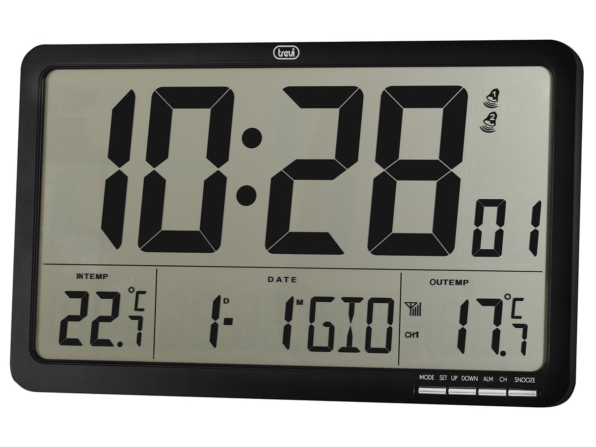 Radio Controlled Digital Wall Clock With External Sensor Trevi Om 3560 Rc