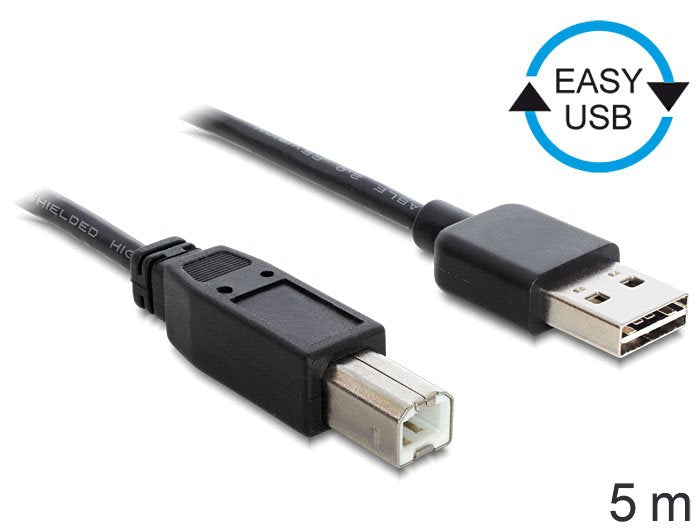 Delock 85553 Cable Usb 2.0 -> Tipo B (Impresora) 5m Negro