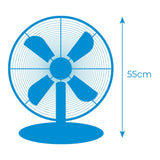 Ventilador De Sobremesa Cromado 60w  Ø Aspas 40 Cm Edm