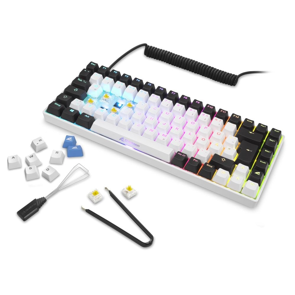 Sharkoon Skiller Sgk50 S3, Teclado De Juegos White, Ru-Layout, Gateron Yellow 4044951039678