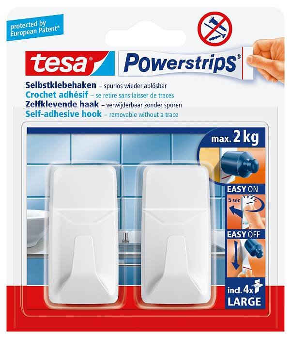 Tesa Powerstrips Interior Gancho Toallero Blanco