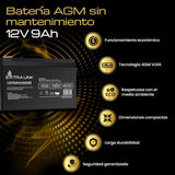 Extralink Akumulator Battery Accumulator Agm 12v 9ah Sealed Lead Acid (Vrla)