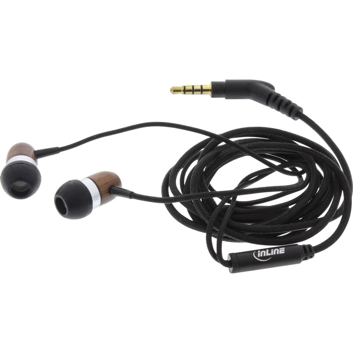 Auriculares Internos De Madera Inline "Woodin-Ear" Madera De Nogal Real