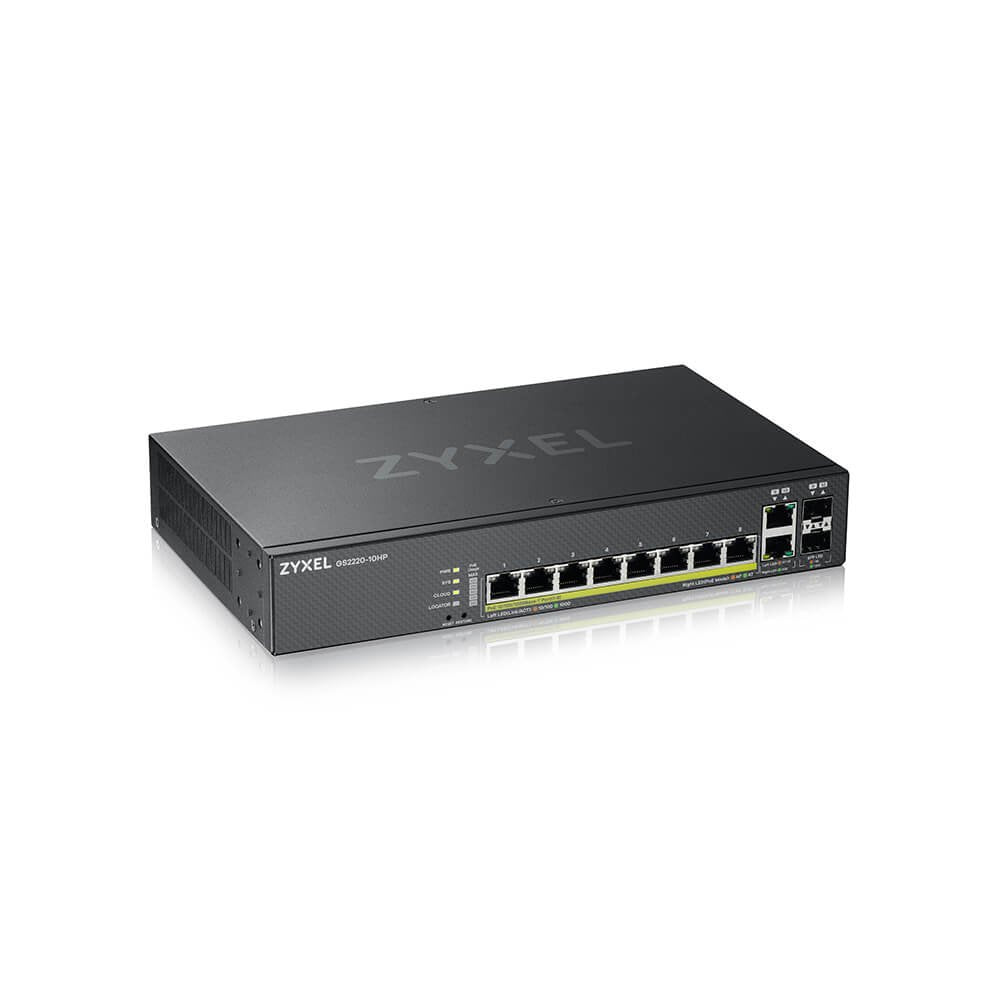 Zyxel Switch Gs2220-10hp 8port+2xsfp/Rj45 Poe+ 180w