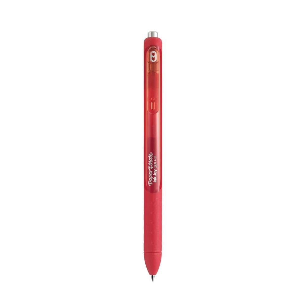 Paper Mate Inkjoy Gel Brillante Bolígrafo Retráctil Punta Media Rojo Caja -12u-