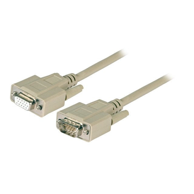 Efb Vga Verlngerungscable, 2x Hd-Dsub 15, St.-Bu., 2,0m, Beige