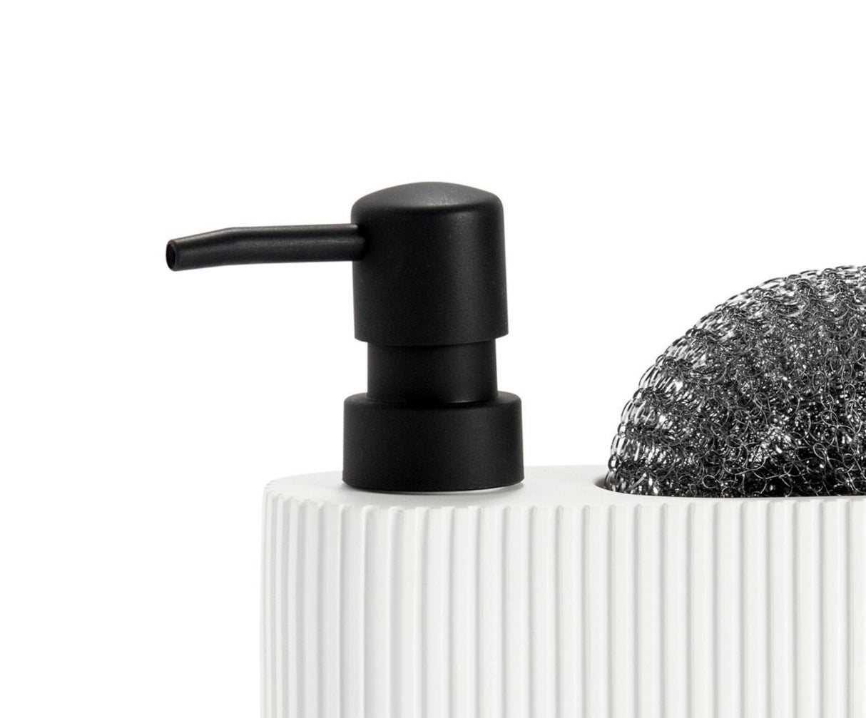 Dispensador Pol Con Estropajo Bl-Ng 16x5x15cm Cc71086 Andrea House