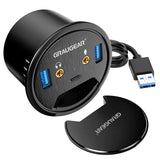 Grisgear Hub De Mesa Usb 3.0 Con Conexión De Audio Y Micrófono