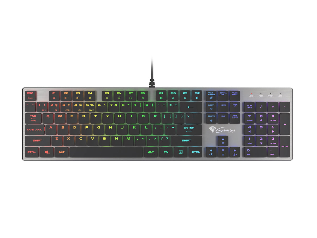 Natec Genesis Teclado (Ingles) Gaming Mecánico Thor 420 Rgb Ee. Uu.