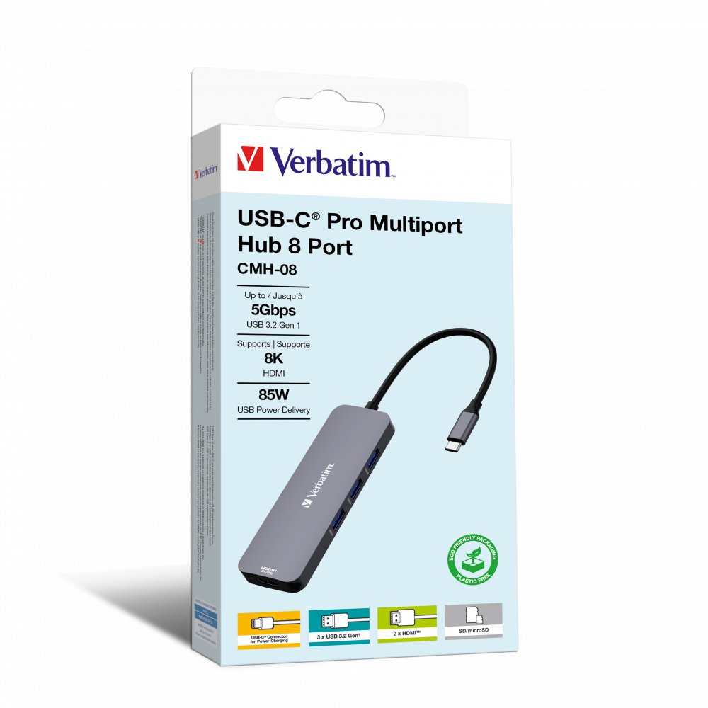 Hub Verbatim Usb-C Pro Multiport  8 Port Cmh-08 32151