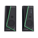 Altavoces Trust 2.0 Zoxa Rgb 6w Rms 12w Max 6 Modos Iluminacion  Autoalimentado Usb Led  Color Negro 24070