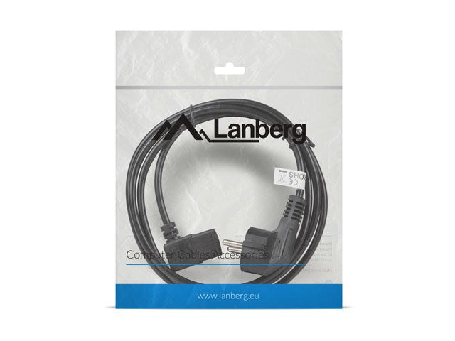 Lanberg Cable De Alimentacion Ca-C13c-12cc-0018-Bk Conectores Schuko / Iec320 C13 Acodado 1.8 Metros