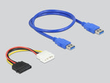 Tarjeta Riser Pci Express X1 A 2 X Pci 32 Bit Ranura Con Cable De 60 Cm