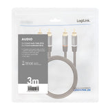 Logilink Cable De Audio 2x Rca -> 2x Rca  M/M 3m Negro