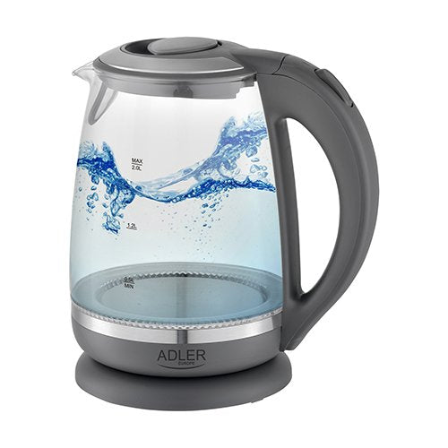 Hervidor De Agua Adler Ad 1286  2 L Gris, Transparente 2200 W