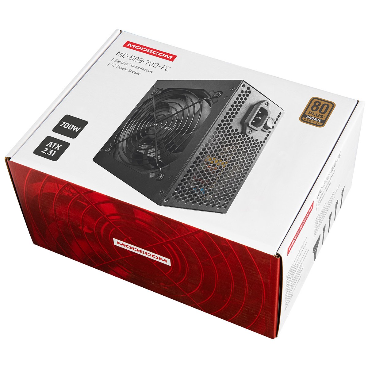 EAN 5903560980230 - Modecom MC-B88-700-FC unidad de fuente de alimentación 700 W 20+4 pin ATX ATX Negro imagen 6