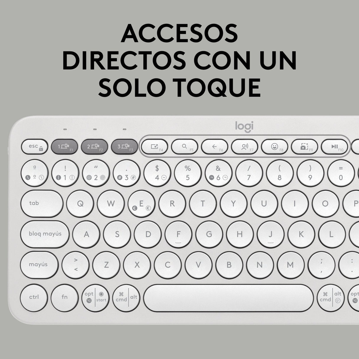 Teclado Logitech Pebble Keys 2 K380s Rf Wireless + Bluetooth Qwerty  Blanco Español