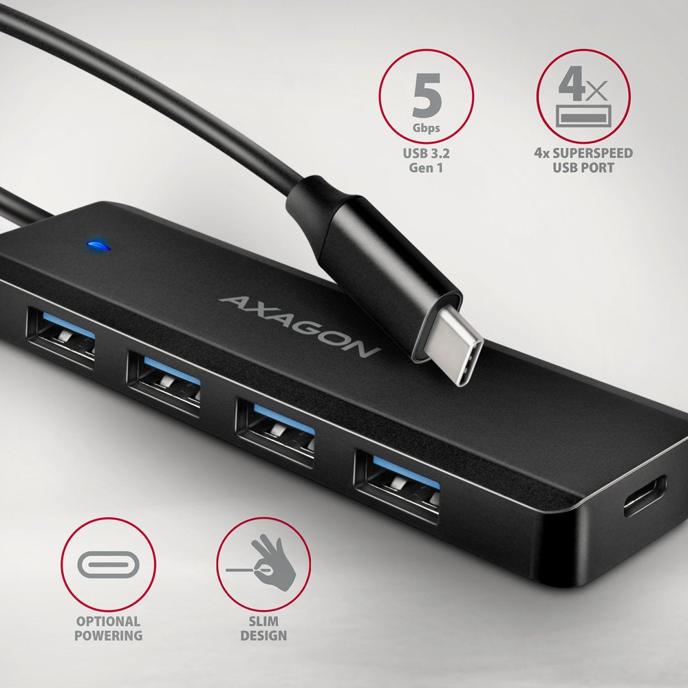 EAN 8595247907684 - Axagon HUE-C1C hub de interfaz USB 3.2 Gen 1 (3.1 Gen 1) Type-C 5000 Mbit/s Negro imagen 2