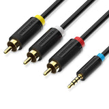 Cable Estéreo Vention Bcbbg Jack 3.5 Macho 3x Rca Macho 1.5m Negro