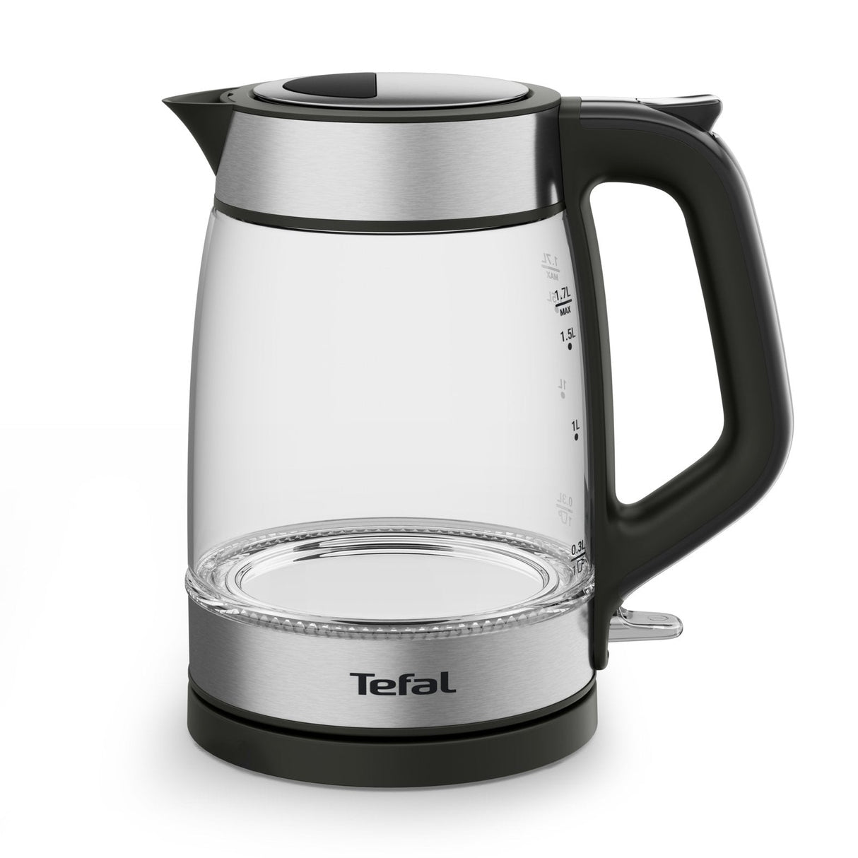 Tetera Eléctrica Tefal Glass Kettle Ki6058301,7 L 2200 W Negro, Plata, Transparente