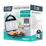 EAN 5901890025072 - Teesa TSA3221 sandwichera 800 W Negro, Acero inoxidable imagen 7
