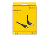 Delock Displayport Cable Stecker Gerade Zu Stecker 90° Oben Gewinkelt 8k 60 Hz 1 M Ohne Einrastfunktion