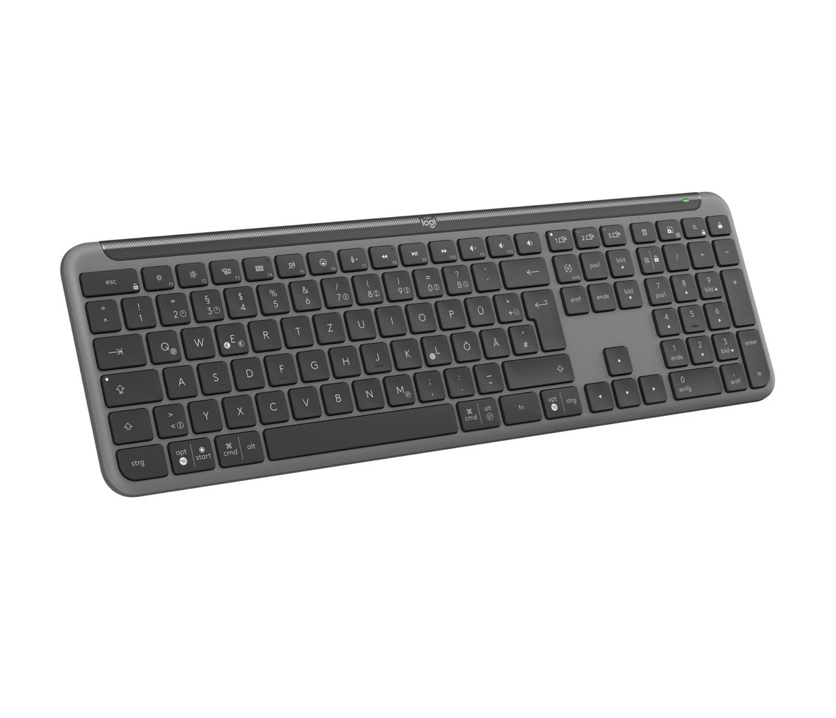 Teclado Alemán Logitech K950 Signature Slim Rf Wireless + Bluetooth Qwertz Grafito