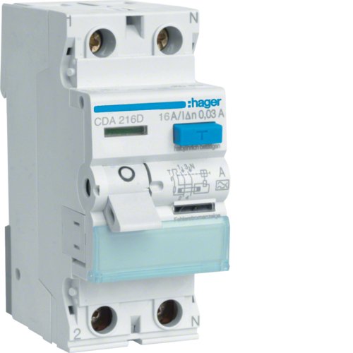 Hager Fi-Schalter 2polig 6ka 16a Cda216d 30ma Typ A