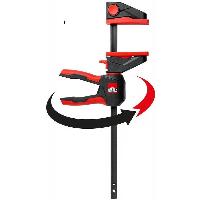 Bessey Abrazadera De Una Mano Con Mango Giratorio Ez360-60 Negro/Rojo, 600 / 80 Ez360-60
