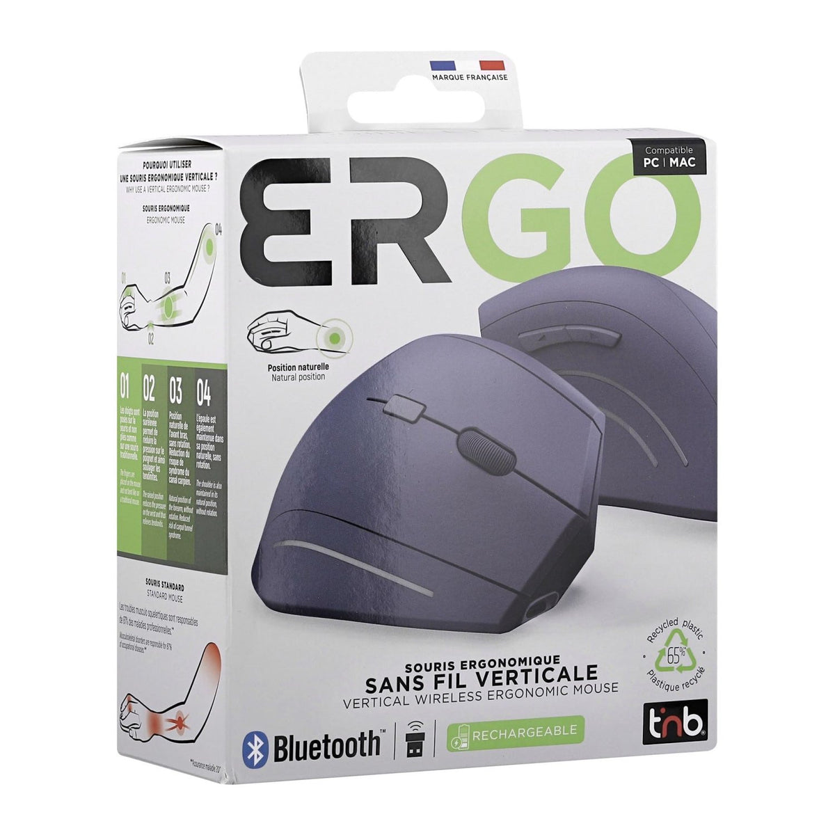 EAN 3303170121917 - T'nB MWERGOVBTRBL ratón Oficina Mano derecha Bluetooth + USB Type-A Óptico 1600 DPI imagen 7