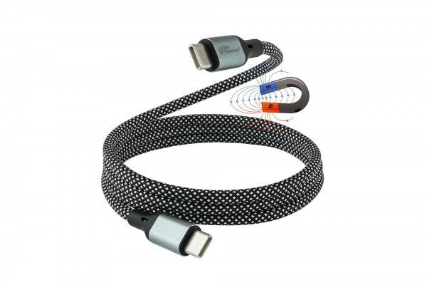 Goodconnections Usb-C 4.0 (St-St) 1m Magnetisches Spiralcable 240w 8k 60hz Schwarz