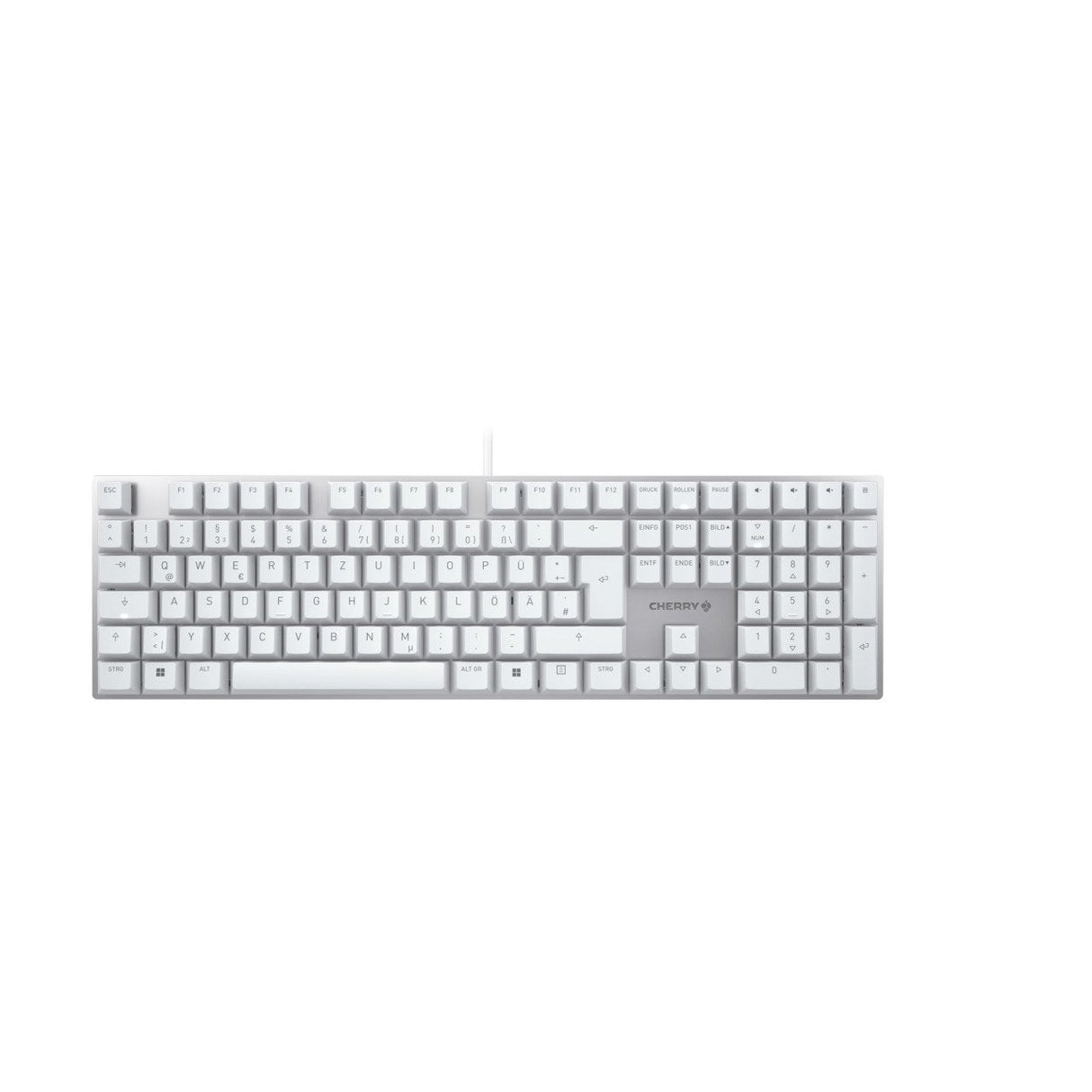 Teclado Alemán Cherry Kc 200 Mx Usb Qwertz Plata, Blanco