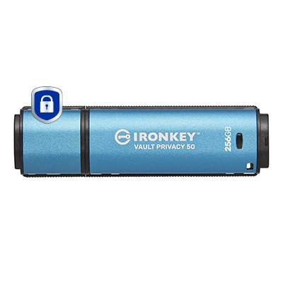 EAN 0740617329100 - Kingston Technology IronKey Vault Privacy 50 unidad flash USB USB tipo A 3.2 Gen 1 (3.1 Gen 1) Negro, Azu imagen 1