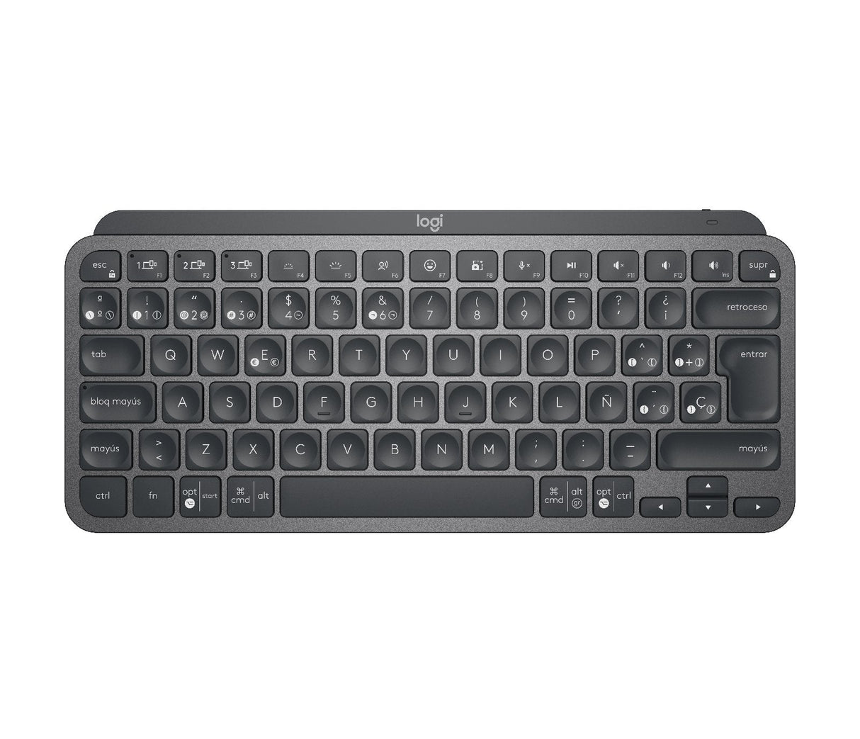 Teclado Español Logitech Mx Keys Mini Rf Wireless + Bluetooth Qwerty Grafito