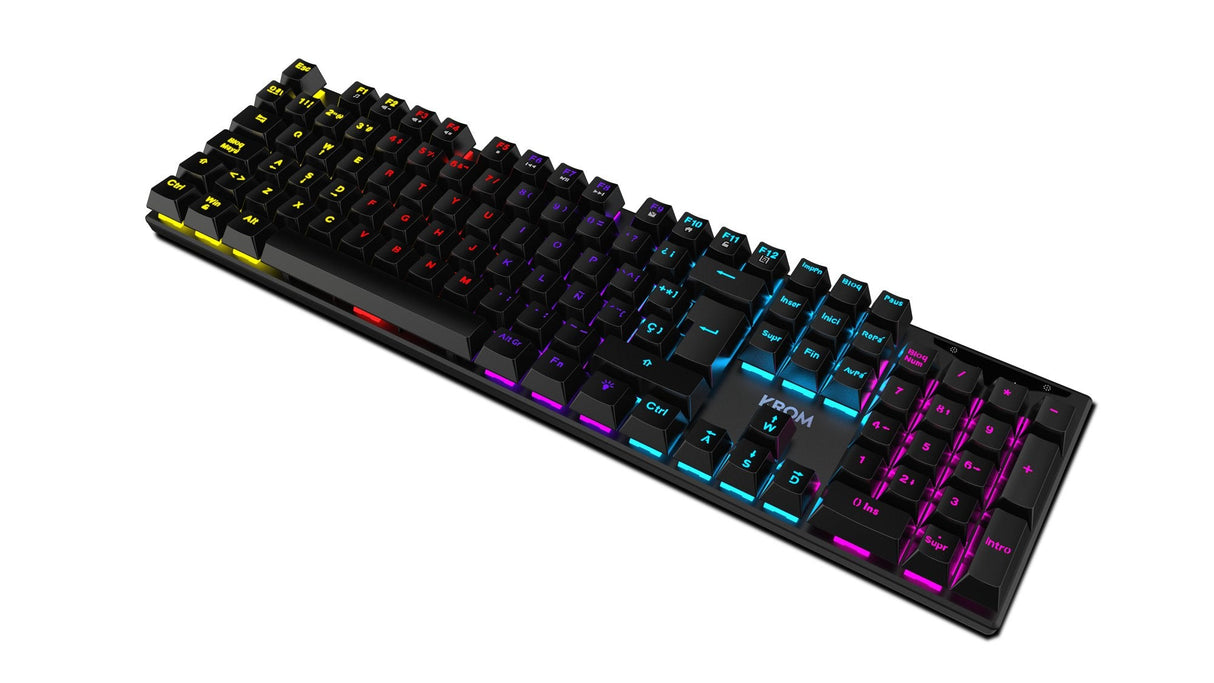 Teclado Ingles Krom Kasic Gaming Usb Mecanico Iluminacion Rgb Antighosting