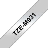 Brother Cinta Laminada Plata/Negro (Metalica) 12mm