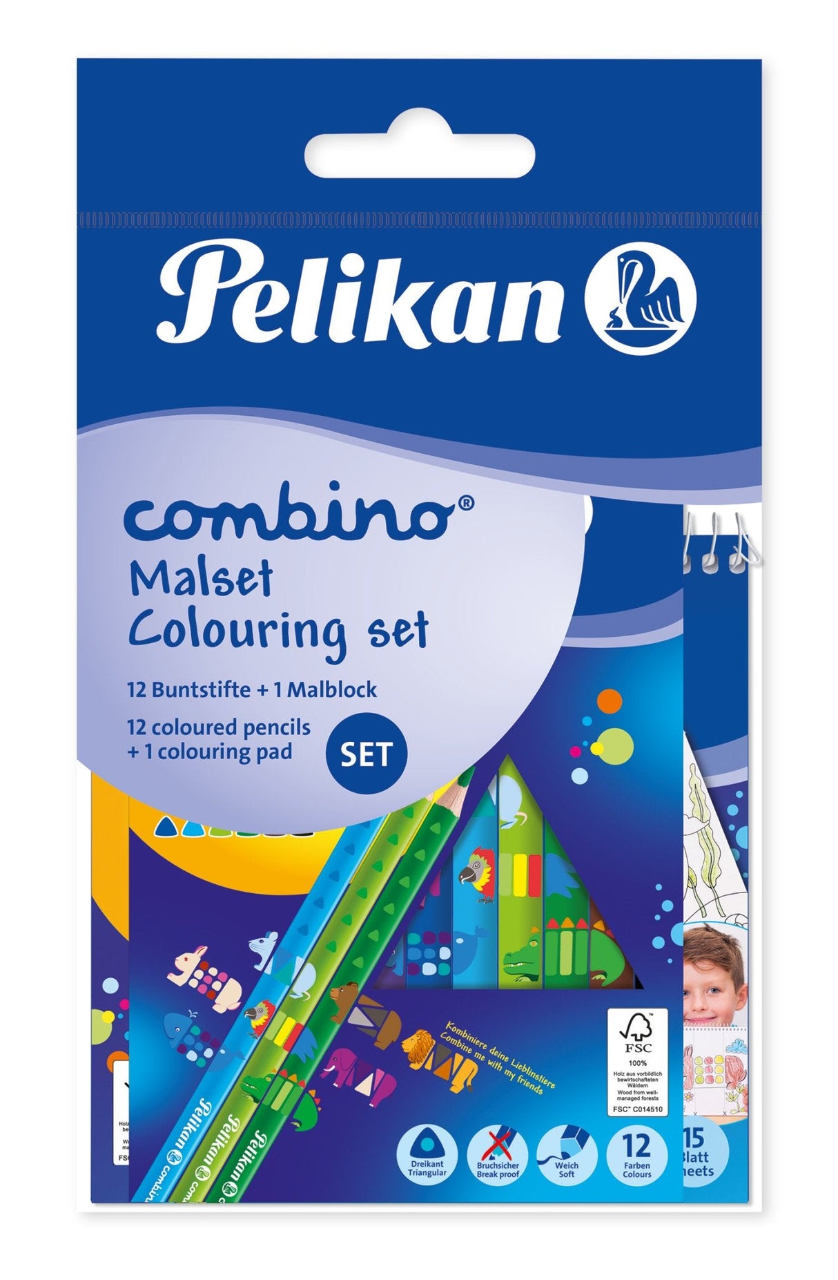 Pelikan Ausmal-Set Combino, Block + 12 Hntmifte