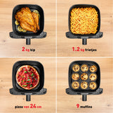 Freidora Tefal Easy Fry Mega Ey855d10 Sencillo 7,5 L Independiente 2020 W Freidora De Aire Caliente Negro, Acero Inoxidable